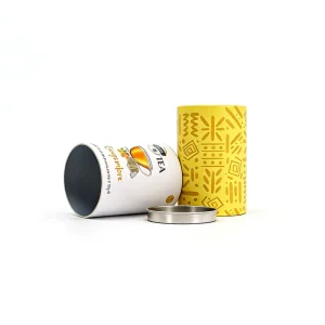 Food Grade Aluminum Foil Lined Paper Cylinder Cans Airtight Biodegradable Tube Packaging for Nuts Cookies Candy Tea