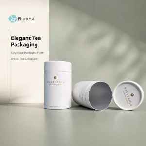Food Grade Biodegradable Cylinder Cardboard Tea & Coffee Paper Packaging Cans Round Tube Canister For Tea Packaging