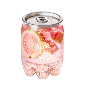 Food Grade Easy Open PET Packaging Bottle Fruit Juice Beverage Can Custom Logo Printing Clear PET Plastic Soda Can