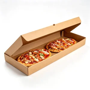 Food Grade Recycled Materials Embossed Corrugated Board Square Pizza Boxes Customizable with Logo