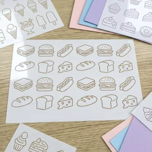 Food Grade Reusable Baked Food Stencil Template Durable PET Stencil for Cake Cookie Decorating DIY Craft