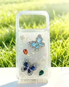 For Honor X6e X7e Plus X5 Play 10 600 Pro Magic 8 Lite Fashion Girly Women Glitter Resin Butterfly Anti Drop 3 in 1 Phone Cover