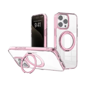 For iPhone 16 Pro 14 15 Plus 12 11 13 Pro Max Metal Folding Bracket Protection Cover 360° Rotating Stand Magnetic Phone Case