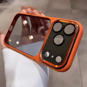 For iPhone 18 Pro Max Orange Bumper Semi Transparent Back Shell Phone Case Cover for Apple 11 12 13 14 15 16 17 Air
