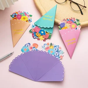 Four Seasons Bouquet Greeting Card Folding Handwritten Small Card Three-dimensional Creative Blessing Birthday