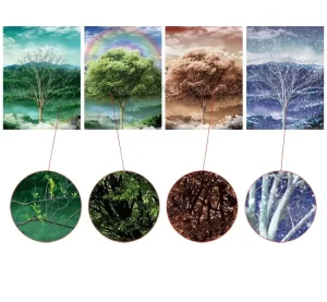 Four Seasons Tree 3D Lenticular Poster with Flip Effect