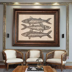 Framed Wood Wall Art Printed Paintings for Home Decoration