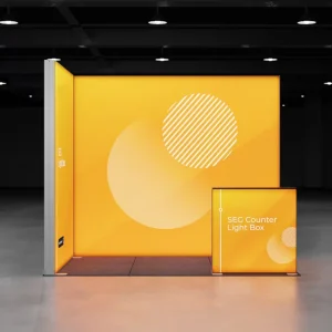 Free Design Backlit Exhibition Booth Portable Trade Show Stand Backdrop LED L-shaped Corner Exhibition Light Box Display