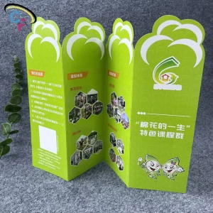 Free Design Custom DIY Shape Printing 300gsm Coated Paper Business Folded Manual Flyer