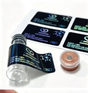 Free Design Custom Vial Bottle Labels 2ml 3ml 10ml Waterproof Holographic Printed Adhesive Stickers