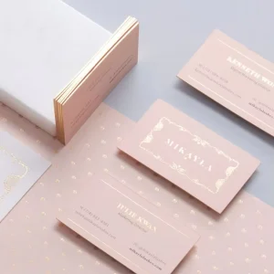 Free Design Customized Display Visiting Card Foil Print Rose Gold Thank You Cards Greeting Business Card