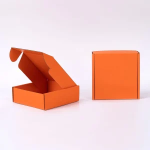 Free Design Logo Custom Matt Orange Color Hardboard Paper UV Printing Custom Shipping Packaging Boxes