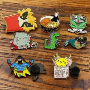 Free Sample Custom Enamel Pin Soft Enamel Cartoon Glitter Metal Badge Logo Letterpress Printing Cute Anime Modern Antique