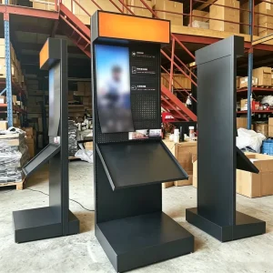 Freestanding Heavy-Duty Pegboard Metal Tool Storage and Display Rack with LED and Epoxy Powder Coating