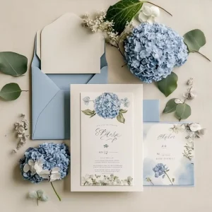 Fresh and Classic Wedding Invitation Card Set Customization Floral Pattern Design Personalized Printing