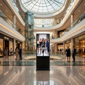 Full Color 4K UHD Elegant Design LCD Advertising Android Interactive Touch Screen Metal Shell Wayfinding Animation Elevator