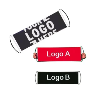 Full-Color One- or Double-Sided Custom Printed PET Roll-Up Hand-Scrolling Banner for Sports Fans and Advertising