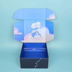 Full Color Printed Corrugated Mailing Box Inside Outside Custom Logo for Cosmetics Gift Shipping Custom Packaging Boxes
