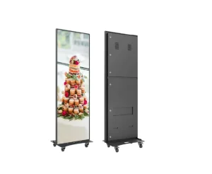 Full Color Totem Portable P2.5 P3 P4 Outdoor LED Poster Floor Stand Advertising Display Waterproof WIFI Control USB 1000cd