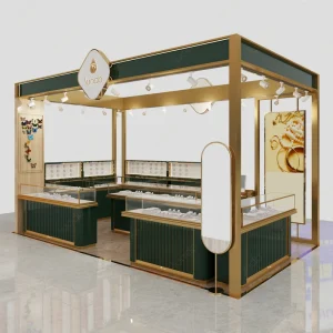 Full Vision Jewelry & Watch Display Counter with Custom Sizes and 12 Surface Colors Plywood Wood and Glass Construction