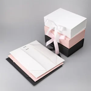 Gift Box Rigid Cardboard Packaging with Magnetic Lid Glossy Lamination and UV Advantage for Jewelry & Watch Use