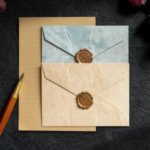 Gilded Envelope Letter Paper Set Strait Style Embossed Texture Handwritten Valentine’s Day