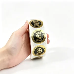 Glossy Self-Adhesive Custom Logo Labels with Hot Stamping for Product Packaging