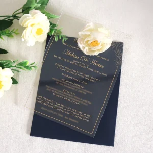 Gold Stamping Transparent Handmade Die Cut Paper Wedding Invitation Cards with Envelope for Wedding/Party Mother’s Day Christmas