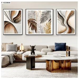 Golden Black Leaf Plants Canvas Painting Marble Nordic Posters and Prints Wall Art Home Decor Crystal Porcelain Painting