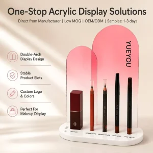 Gradient Pink Arch Acrylic Foldable Portable Modern Eco Friendly Recyclable Makeup Lipstick Display Stand