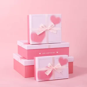 Gradient love Bow Heaven and Earth Cover Gift Box Valentine’s Day Lipstick Cosmetics Hand Gift Box