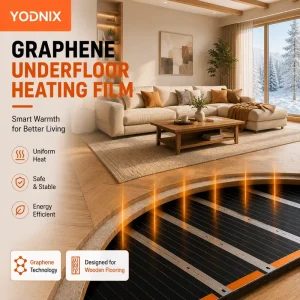 Graphene Heating Film Smart Control 200W for Living Room Bathroom Outdoor Kitchen Hotel Use Contemporary Design 5 Year Warranty