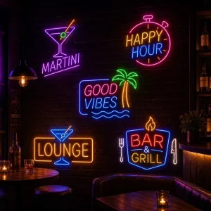 Green Frame Neon Beer Sign with Red Blue LED Lights for Restaurant Bar Wall Decor Customizable Acrylic for Bedroom Man Cave