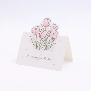 Greeting Card Invitation, Digital Printed Art Paper, Message Cards with Blessings, Three Dimensional Design