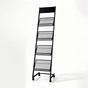 Ground Standing Magazine Newspaper Stand Vertical Display Stand Exhibition Storage Folding Data Display Stand