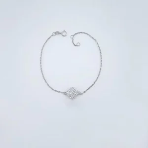 HPHT Lab Grown Diamond Lucky Clover Bracelet Pt950 10k Platinum Pave Diamond Four Leaf Bracelet Women Fine Jewelry Gift