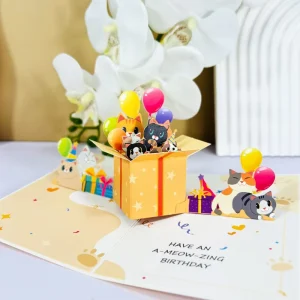 HQ Creative Birthday & New Years Greeting Card Thank-You Note with Cartoon Envelope Design Paper Material Novelty Gifts