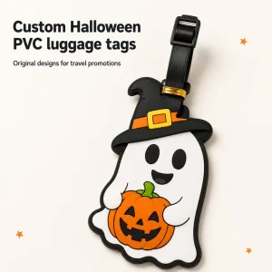 Halloween 2D 3D Soft PVC Luggage Tag Custom Logo Debossed Rubber Baggage Tag OEM ODM
