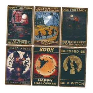 Halloween Painted Metal Plaque Posters Printing Assorted Tin Sign Bar Garage Wall Decor Funny Retro Vintage
