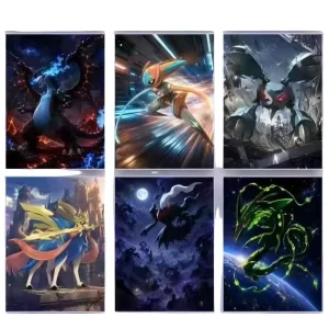 Hand-Drawn Anime Card Game Cards with Square Corners
