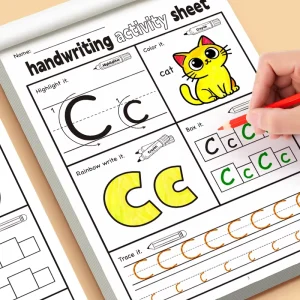 Hand Lettering Modern Calligraphy for Kid Step by Step Guide Practice Workbook Beginner Children Preschool Writing Copy Book