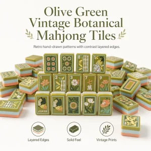 Hand Painted Art Style American Mahjong Set Four Layer Acrylic Tiles for Creative Game Night