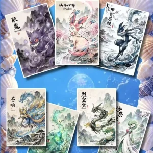 Hand drawn Anime Birthday Artboard PVC Material Full Color Printing Gift Box Family Table Game Cards
