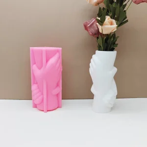 Hand-in-Hand Illustration Vase Silicone Mold, Handshake Decoration Pendant, Cement Gypsum Mold