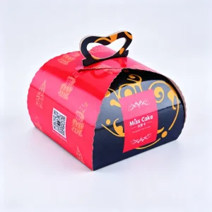 Handheld Dome Cake Box Carry Handle Gloss Printed Food Grade Recycled Paper Box Custom Logo Pattern Mousse Mini Cake Pastry
