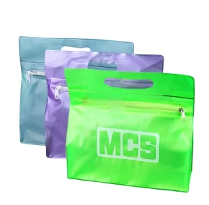 Handheld PVC Zipper File Bag Plastic Cosmetic Packaging and Travel Toiletry Storage