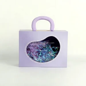 Handle Box With Clear Window Cosmetic Gift Case Display Boxes For Products Small Gift Boxes Suitcase Style Design Presentation