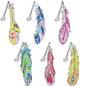Handmade 3D/5D DIY Feather Crystal Diamond Painting Bookmark Cross Stitch Craft Gifts Embroidery Style Cartoon Still Life Design