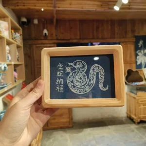 Handmade Batik Framed Art Traditional Folk Textile Zodiac Animal Wall Decor Cotton Fabric Artwork