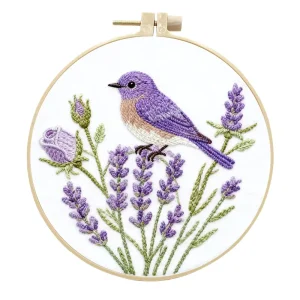 Handmade Cotton Embroidery Kit DIY Hanging Flowers for Living Room Decoration Needlework